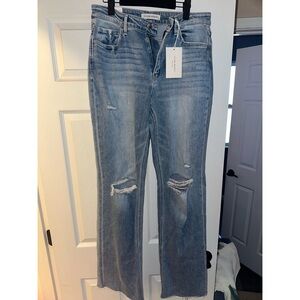 Women's Light Blue Distressed Jeans
